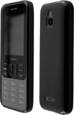 A black TPU protective case for a Nokia 6300 4G phone, shown from the front and back.
