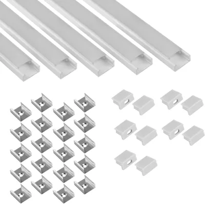 Produktbild von 5x A15 LED Profil 2m - Weiss inkl. Abdeckung opal, Halter & Endkappen