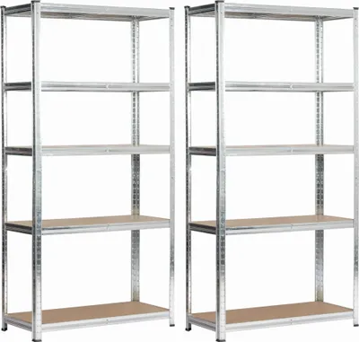 Obrázek produktu pro Akord kovový regál 5 polic stříbrný 90x40x180 cm