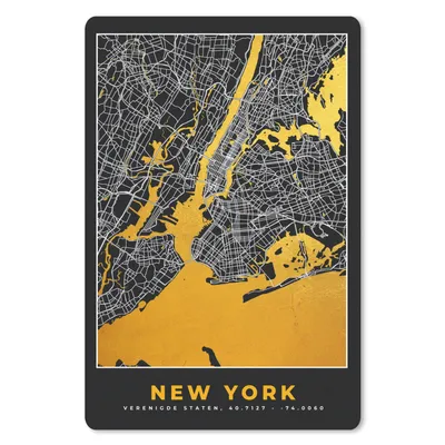 Produktbild von MuchoWow® Mauspad Mousepad New York - Stadtplan - Gold - Karte 40x60 cm - Mousepads - Maus Mat - Pad - Mausunterlage - Schreibtisch Accesoire