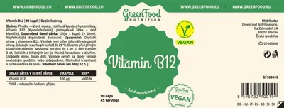 Produktbild von GreenFood Nutrition Vitamin B12 90 Kapseln