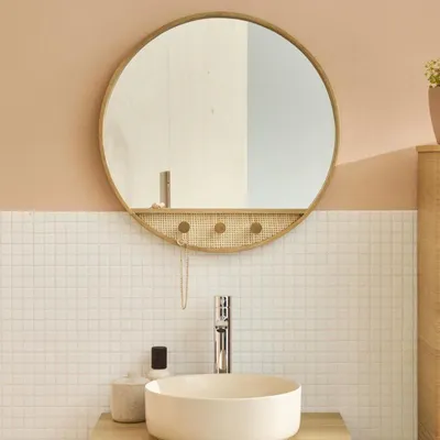 Image de Miroir rond chêne NESTO 60x60cm