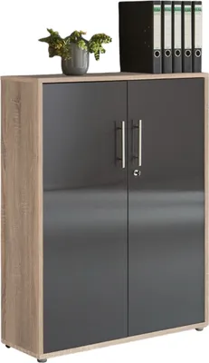 Produktbild von Aktenschrank TABOR niedrig in Eiche Sonoma / anthrazit Hochglanz