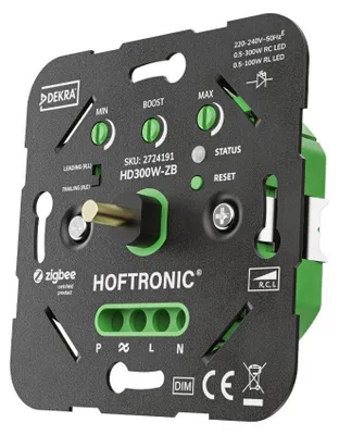 Produktbild von HOFTRONIC Smart Zigbee LED-Dimmer 0,5-300W Phasenabschnitt Phasenanschnitt Schwarz