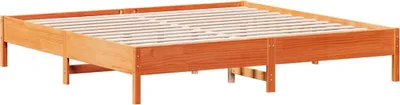 Produktbild von vidaXL Massivholzbett ohne Matratze Wachsbraun 180x200 Kiefernholz