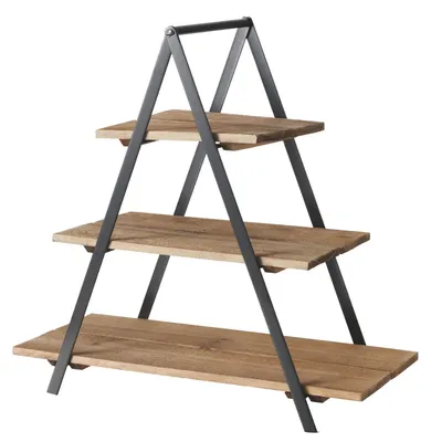 Produktbild von Boltze Valentina, Pflanzenständer, Metall, Holz, Schwarz, Holz, Drinnen, 3 Regale, 240 mm