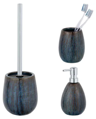 Produktbild von Schöner Wohnen Keramik Bad-Accessoire Set Braun Ronta WC-Garnitur Seifenspender Zahnputzbecher