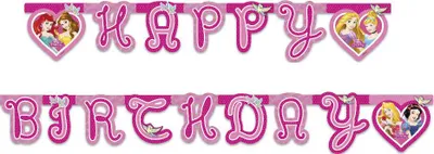 Image de Disney Princesses de rêve 'Happy Birthday' Guirlande prédécoupée