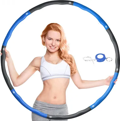 Obrázek produktu pro Hula hoop, pěnový, sportovní, pro hubnutí a fitness, černá/modrá, 1 kg, 88 cm