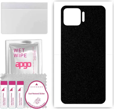 Produktbild von apgo Rückseite Schutzfolie, Skin, kompatibel mit Oppo Reno4 Lite, Hinten Displayschutzfolie aus Vinylfolie, kratzfest, einfache Montage - Mattschwarz