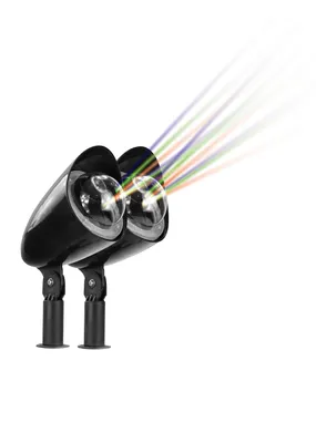 Produktbild von 2er Set Motiv LED Strahler Laser Projektor Beleuchtung Garten Lampe Blumen bunt