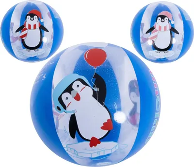 Produktbild von Aufblasbarer Kinder-Strandball 50cm Pinguin magische Tinte 53060