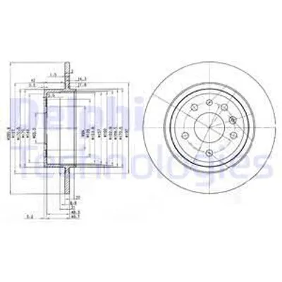 Produktbild von 2x DELPHI HINTEN Bremsscheibe für SAAB 9-5 Kombi (YS3E) 9-5 (YS3E)