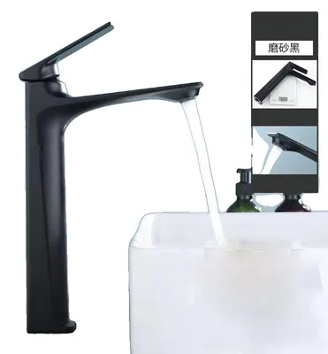 Immagine prodotto di Rubinetto per lavabo, acciaio inox, monocomando, nero lucido