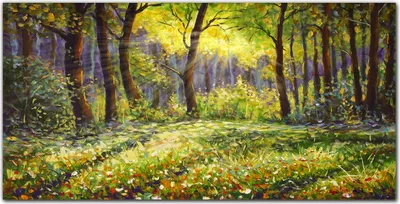 Produktbild von Coloray - Bild aus Glas - 120x60 cm - wanddekoration wohnzimmer glasblock mit bild gehärtetes Glas Dekoration Küche - Blumen Wald Natur