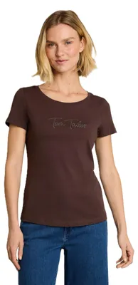 Produktbild von Tom Tailor Damen 1051230 T-Shirt, 13234-Java Dark Brown, X-Large