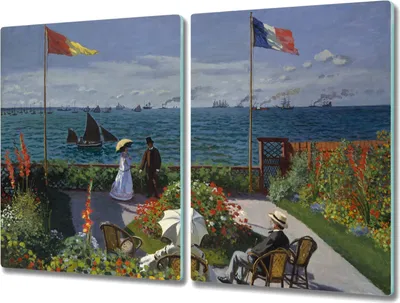 Produktbild von Coloray Küchenbrett Kochplattenabdeckung Hackbrett Schneidebrett Herdabdeckplatte 2x40x52 cm - Garten Natur Kunst Monet