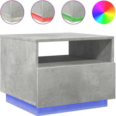 Produktbild von vidaXL Couchtisch mit LED-Leuchten Betongrau 50x49x40 cm