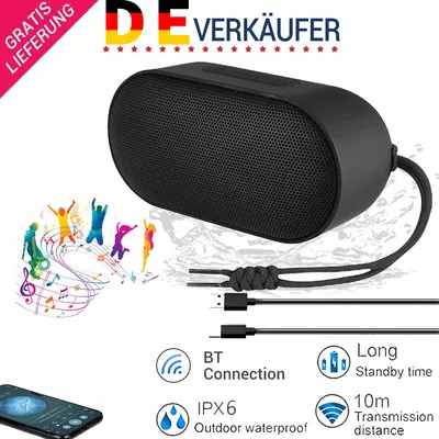 Produktbild von Mini Wasserdicht Bluetooth Lautsprecher Tragbarer USB-C IP6 Wiederaufladbar