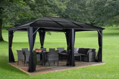 Zdjęcie produktu dla Sojag pawilon Meridien 12x16 antracyt 365 x 485 x 270 cm (dł. x szer. x wys.) aluminium