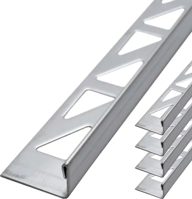 Produktbild von Dalsys 5x Fliesenschiene 2,5m x 12,5mm Fliesenprofil Edelstahl L-Profil Gebürstet, Fliesenprofil