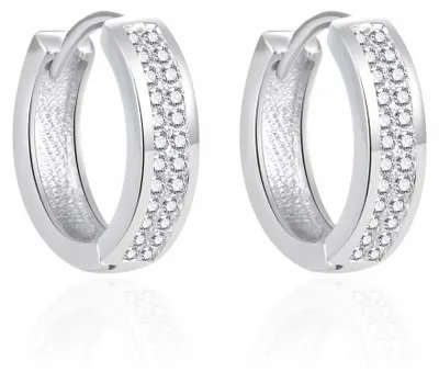 Image de Charmantes bagues en argent avec zircons clairs AGT-E059KW