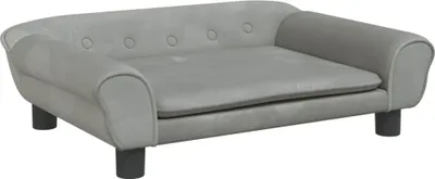 Zdjęcie produktu dla vidaXL Legowisko dla psa jasnoszare 70x48x22 cm Velvet