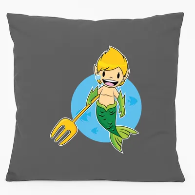 Produktbild von Huuraa Kissen Wassermann Fabelwesen 40x40cm mit Füllung Steel Grey Baumwolle Dekokissen Geschenkidee