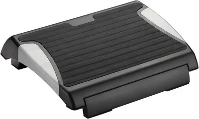 Image de Repose-pieds avec tapis antidérapant gris/noir 1