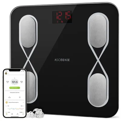 Produktbild von Smarte Personenwaage Körperfett-Messung Bmi Bluetooth Schwarz