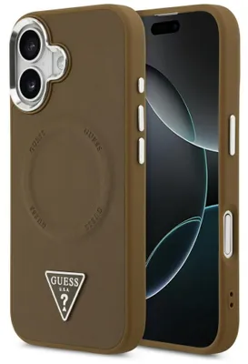 Produktbild von GUESS case passend für IPHONE 17 kompatibel mit MagSafe GUHMP17SPSDTSCMW (PU W/ Triangle Logo) brown