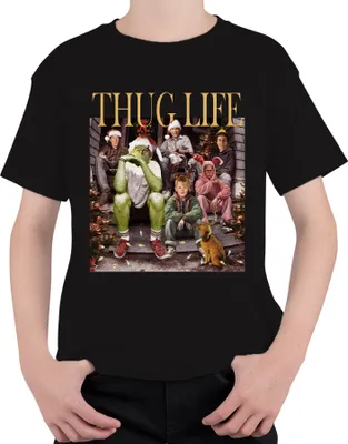 Produktbild von Thug Life Retro Weihnachtsfilme - Weihnachten Christmas Xmas Uni Kinder T-Shirt, Schwarz, 140