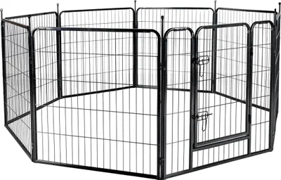 Produktbild von Flamingo Hunde-Laufstall Zecta schwarz, Maße: 205 x 196 x 80 cm