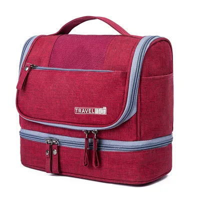 Produktbild von Kosmetiktasche Kulturtasche zum Aufhängen Damen Waschtasche Kulturbeutel Rot
