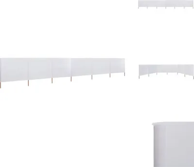Produktbild von vidaXL 6-teiliges Windschutzgewebe 800 x 80 cm Weiß - Sonnenschirme & Sonnenschutze