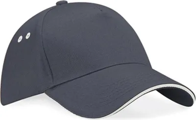 Produktbild von Beechfield Ultimate 5-Panel-Cap, Sandwich Peak Graphitgrey/Oystergr  Größe