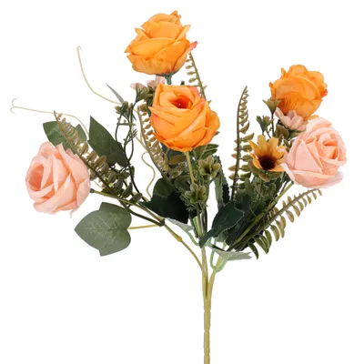 Produktbild von 3 Stück künstliche Rosenblumen, künstliche Pflanzen, Seidenblumenarrangements, Hochzeitssträuße, Dekorationen, Tischdekoration für Heimdekoration (Gelb)