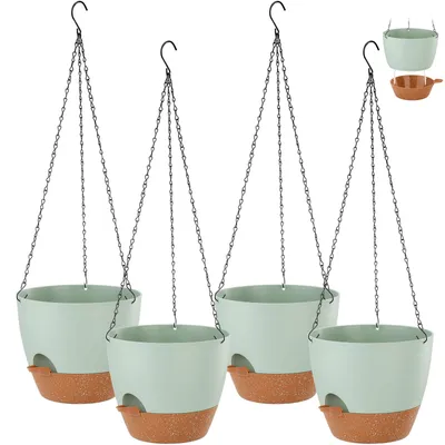 Produktbild von Selbstbewässernder Hängeampeltopf 25 cm Kunststoff Wasserstandsanzeige Innen und Außenbereich