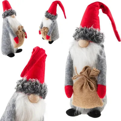 Obrázok produktu pre TG63073 Santa Claus bradatý škriatok veľký 35cm dekorácia na vianočný stromček škriatok