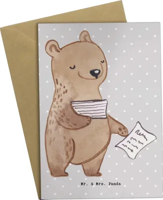 Produktbild von Mr. & Mrs. Panda Grußkarte Insolvenzverwalter Herz - Grau Pastell - Geschenk, hochzeitskarten, weihnachtskarten, Klappkarte, einladungskarten, osterkarte, Grußkarten
