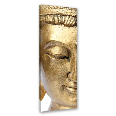 Produktbild von Leinwandbild Goldenes Buddha-Gesicht 40x120 Feeby Gold bild für die wand bereit zum aufhängen