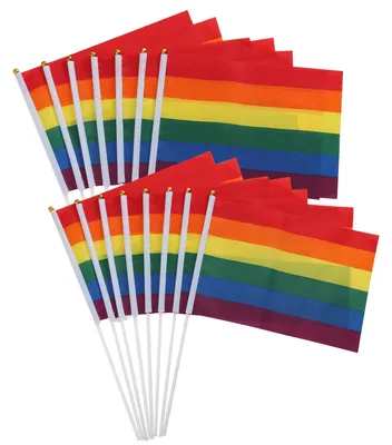 Produktbild von Regenbogen-Wimpelketten – Pride-Wimpelketten – 20 x 28 cm – 15 Stück – beidseitig bedruckt