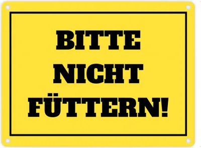Produktbild von Bitte nicht füttern Koppel-Metallschild in 15x20 cm in gelb und schwarz