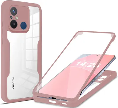 Produktbild von 360 Grad Rundum Schutz Handyhülle für Xiaomi Redmi 12C Full Cover Vollschutz Case Farbe: Rose