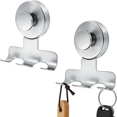 Imagen del producto de Ganchos metálicos para toallas, 2 unidades, capacidad de carga de 7 kg, para ducha y baño