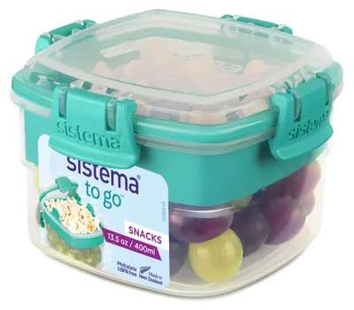 Produktbild von Sistema Snacks TO GO Frischhaltedose | 400 ml kleine Snack-Box mit Fächern | BPA