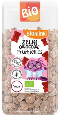 ŻELKI OWOCOWE BEZ DODATKU CUKRÓW BEZGLUTENOWE BIO 400 g - BIOMINKI