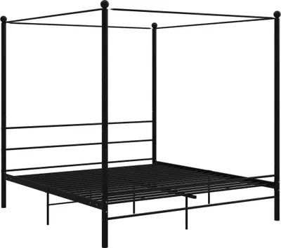 Obrázek produktu pro vidaXL Postel se stříškou Black Metal 180x200 cm