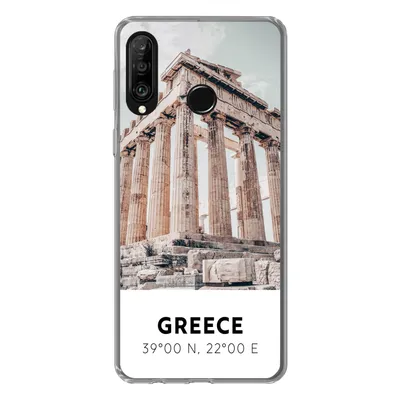 Produktbild von MuchoWow® Handyhülle Schutzhülle Hülle für Huawei P30 Lite Griechenland - Tempel - Athen Silikon Softcase Handy Hülle - Handyhülle