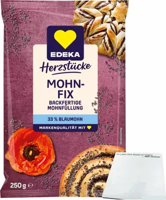 Produktbild von Edeka Mohnfix (250g Beutel) + usy Block